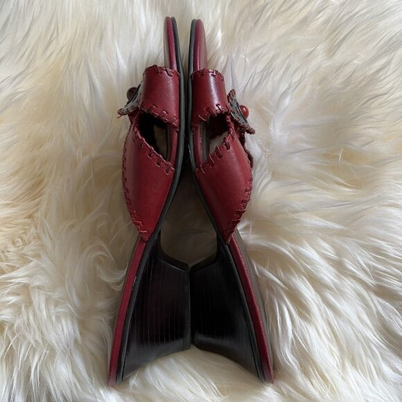 Ladies Naturalizer Dumas Red Leather Sandals Shoes Size 10M New Womens Heels - Picture 5 of 9